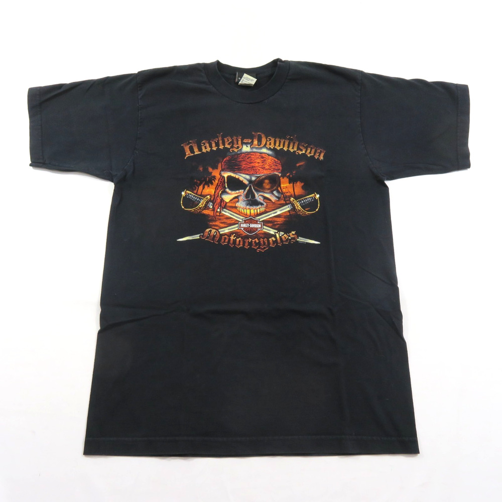 Pirate Skull Harley Davidson Motorcycles T-Shirt Washington DC Size L Vintage